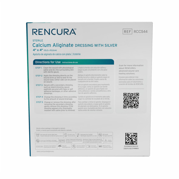 Dukal Rencura Calcium Alginate Dressing – Sterile 4x4 Size, 1/PK, 10PK/BX, 40BX/CS Packaging
