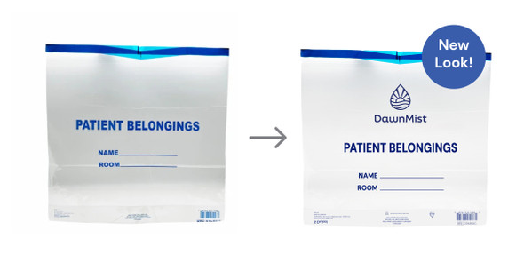 Dukal DawnMist Patient Belonging Bags with Drawtape – 20 x 20 in, Clear, 1.3 MIL Thickness, 250/Case