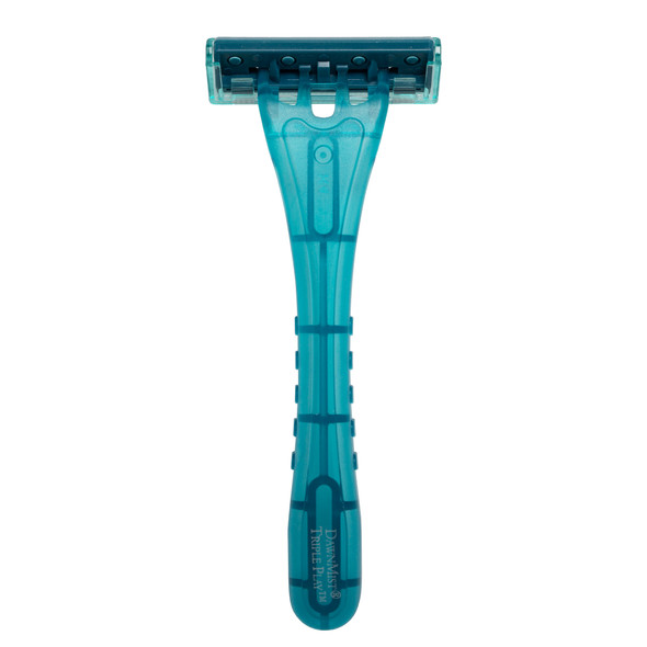 Dukal Triple Play Razor – Microedge Blades, Lubricated Strip, Pivot Head, Teak Color, 10/BX, 50 BX/CS