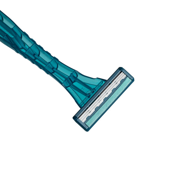Dukal Triple Play Razor – Microedge Blades, Lubricated Strip, Pivot Head, Teak Color, 10/BX, 50 BX/CS