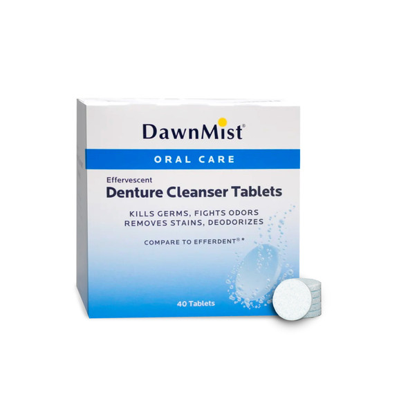 Dukal Denture Tablets – Antibacterial Formula, 40/bx, 24 Bx/cs – brand_name DawnMist – sterile No