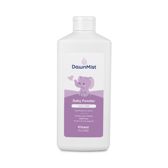 Dukal Baby Powder – 14 oz Talc-Free Formula, Absorbs Wetness, 24/CS Packaging, 24.85 lb Case Weight