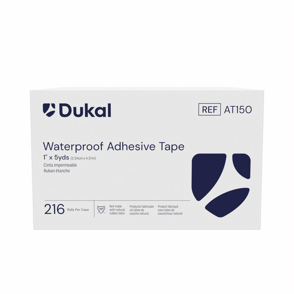 Dukal Waterproof Tape – 1 in x 5 yd, High Tensile Strength, Non-Sterile, 216/CS, 24.6 lb Case