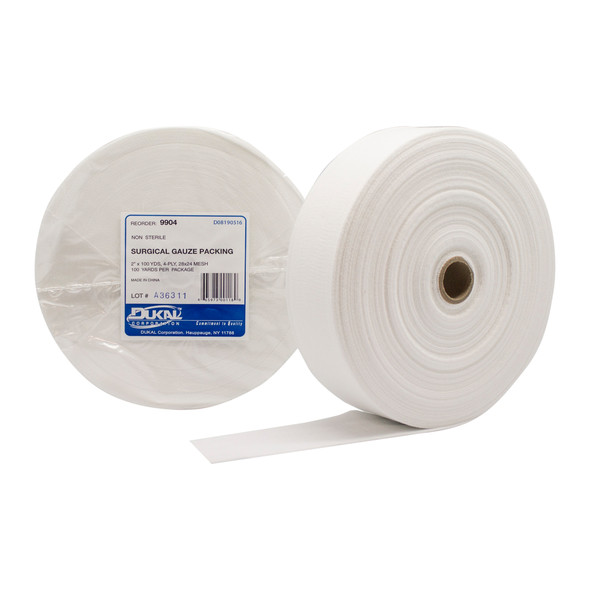 Dukal Gauze Packing Roll – 4 – Ply, 2 in X 100 Yd, 10/cs Packaging, 12.1 lb Weight – brand_name Dukal