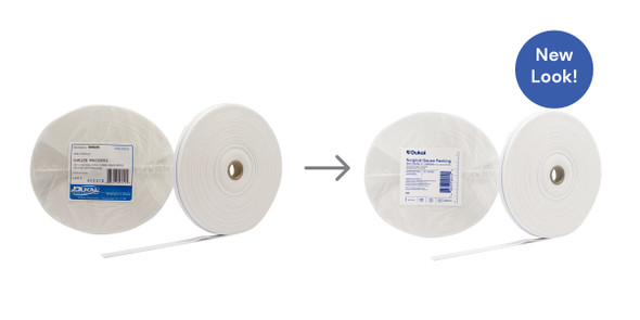 Dukal X-Ray Detectable Gauze Packing Roll – 4-Ply, 1/2 in x 100 yd, Non-Sterile, 10/Case, 4.1 lb