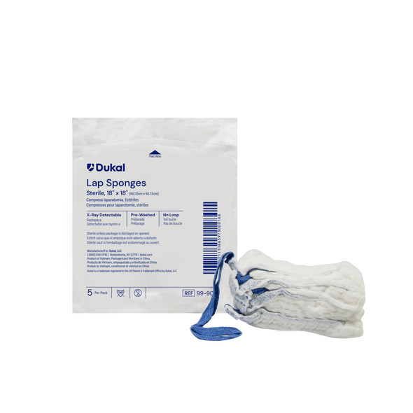 Dukal Laparotomy Sponges – Sterile, X – Ray Detectable, 18 X 18 in, 5/pk, 40 Pk/cs – brand_name Dukal