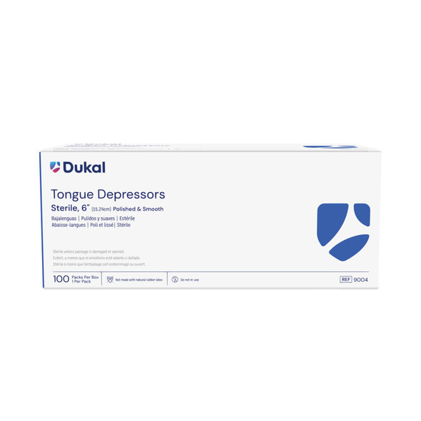Dukal Sterile Tongue Depressors – 6 in Length, Clean Hardwood, 1/pk, 100 Pk/bx, 10 Bx/cs – brand_name Dukal