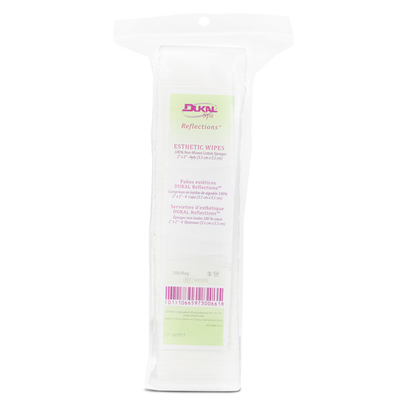Dukal Esthetic Wipes – 4 – Ply, 2 X 2 in, Non – Woven Cotton, 200/bg, 20 Bg/cs Packaging – brand_name Dukal