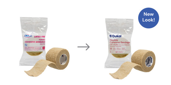 Dukal Cohesive Bandage – 1.5 in x 5 yd, Tan, Lightweight Self-Adherent Wrap, 1/PK, 48 PK/BX, 1.02 lb