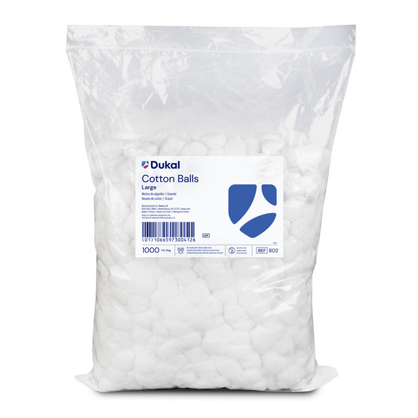 Dukal Cotton Large Cotton Balls – 100% Cotton, 1000/bg, 2 Bg/cs Packaging, 3.4 lb Weight – brand_name Dukal