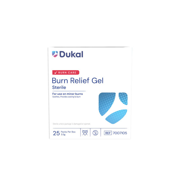 Dukal Burn Relief Gel – Sterile, 3.5 g Sachets, Fragrance Free, 25/bx, 24 Bx/cs – brand_name Dukal