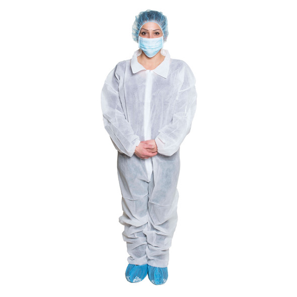 Dukal Coveralls XXX-Large – Spunbond Polypropylene, Elastic Cuffs, 5/BG, 5 BG/CS Packaging