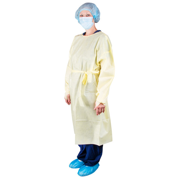 Dukal AAMI Level 2 Isolation Gown – Over – the – Head Design, Elastic Wrist with Thumb Loop, SMS Material