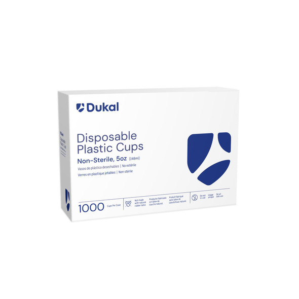 Dukal Plastic Cups – 5 oz, White, Rolled Edge for Comfort, Non-Sterile, 1000 per Case, 7.2 lb