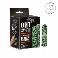 Dukal American Adhesive Bandages – Operation Hat Trick Camouflage, Stat Strip, 3/4 x 3 in, Sterile, 100/Box