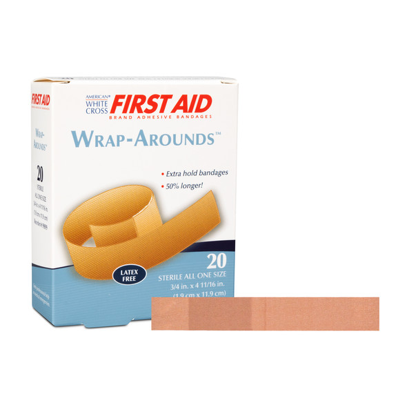 Dukal American Fabric Adhesive Bandages – Sterile, Lightweight, Flexible, 3/4 x 4-11/16 in, 20/BX, 24 BX/CS
