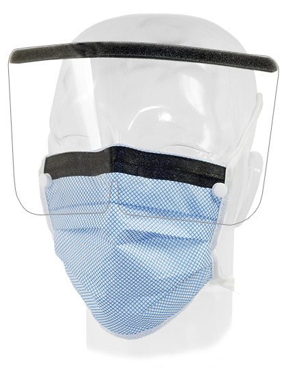 Dukal Aspen Dualgard Foam Shield Surgical Mask with Stretch Knit Ties – Level 3, Blue Diamond, Latex – Free