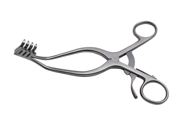 Dukal Aspen Adson Retractor with Sharp Prongs and Angular Shaft – Reusable, Latex-Free, Spine Surgery