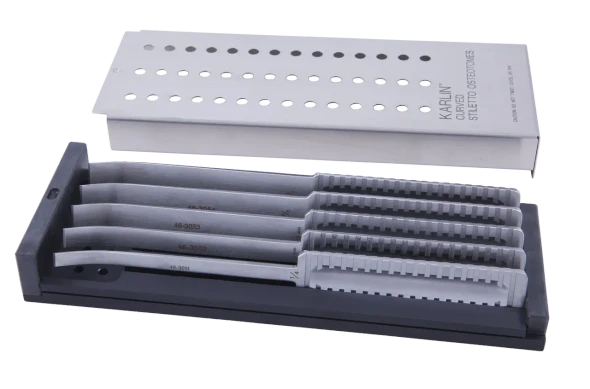 Dukal Karlin Stiletto Osteotome Kit – Curved, Reusable, Latex-Free, Neurological Surgery Instrument