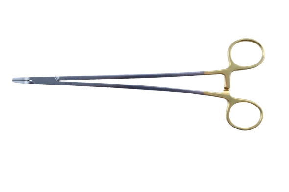 Dukal Needle Holder Ryder TC 1.0 mm Jaw 9 in – Serrated Tungsten Carbide Jaw, Reusable, Latex – Free