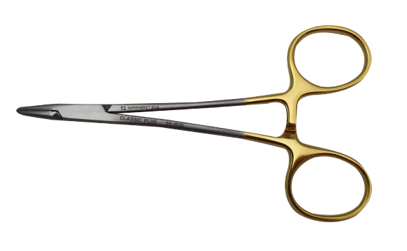 Dukal Needle Holder Halsey Smooth 5 1/8 in – Tungsten Carbide Inserts, Reusable, Latex – Free