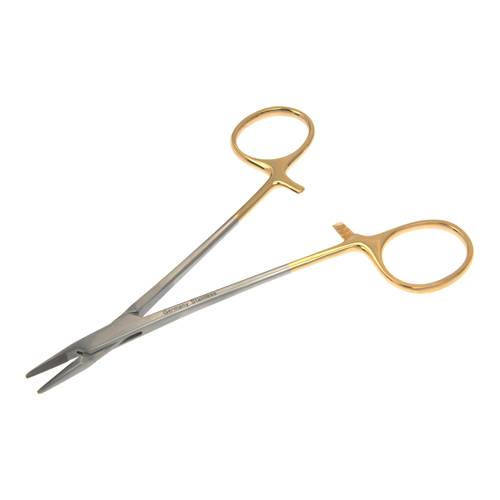 Dukal Needle Holder Halsey Serrated 5 1/4 in – Tungsten Carbide Inserts, Reusable, Latex – Free