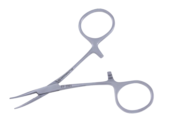 Dukal Aspen Halsted Curved Forceps – 3/4 in Length, Low – Glare Finish, Reusable, Latex – Free