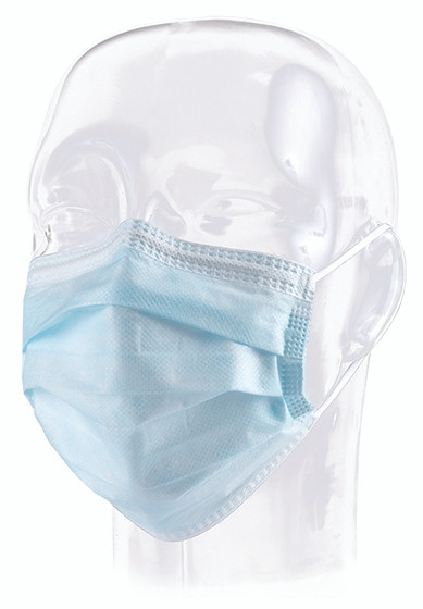 Dukal Aspen FluidGard 120 Procedure Mask – ASTM F2100 Level 2, Blue, Latex-Free, Single-Use