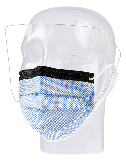 Dukal Aspen Fluidgard 160 Anti – Fog Procedure Mask with Extended Shield – ASTM Level 3, Blue Diamond