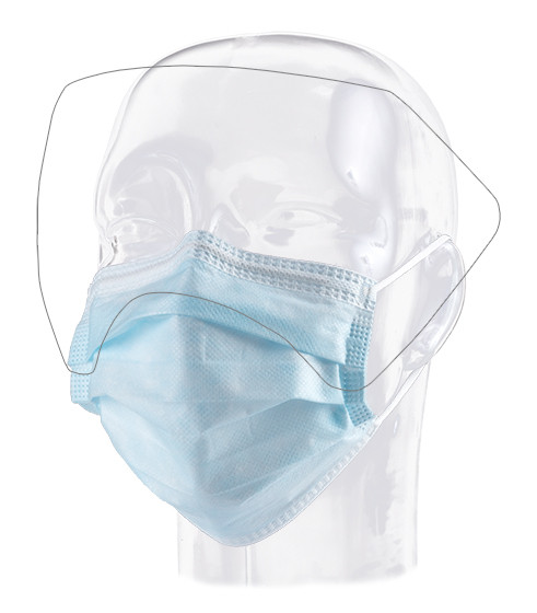 Dukal Aspen Fluid Resistant Procedure Mask with Anti – Glare Shield – ASTM F2100 Level 1, Latex – Free
