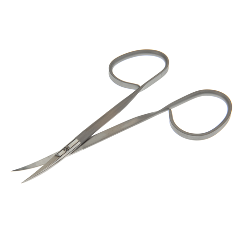 Dukal Aspen Iris Curved Scissors – Large Ribbon Ring Handles, 4 in Length, Reusable, Latex-Free