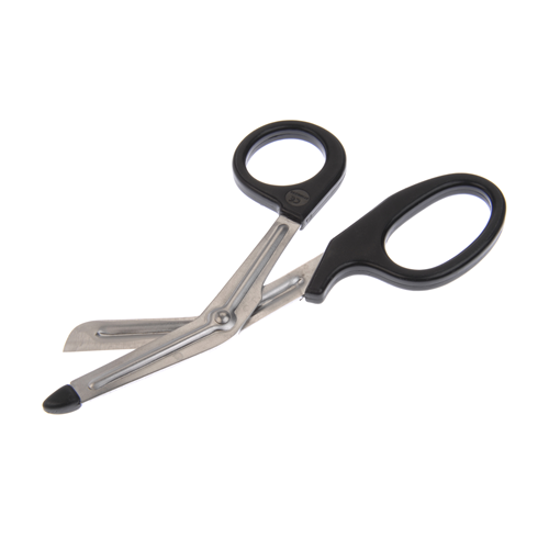 Dukal Universal Bandage Scissors – 7 1/8 in Length, Reusable, Black Plastic Handle, Stainless Steel Blades