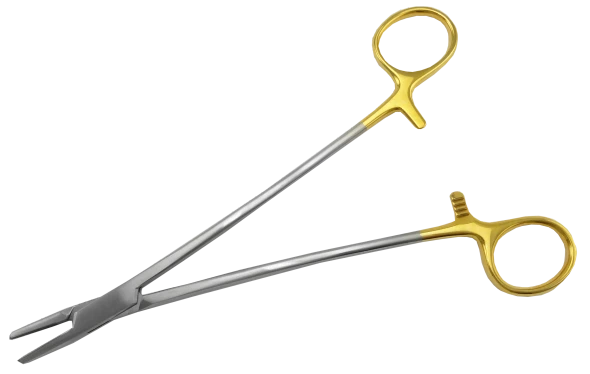 Dukal Aspen Needle Holder Mayo-Hegar TC – 8 1/4 in Length, Tungsten Carbide Inserts, Reusable, Latex-Free