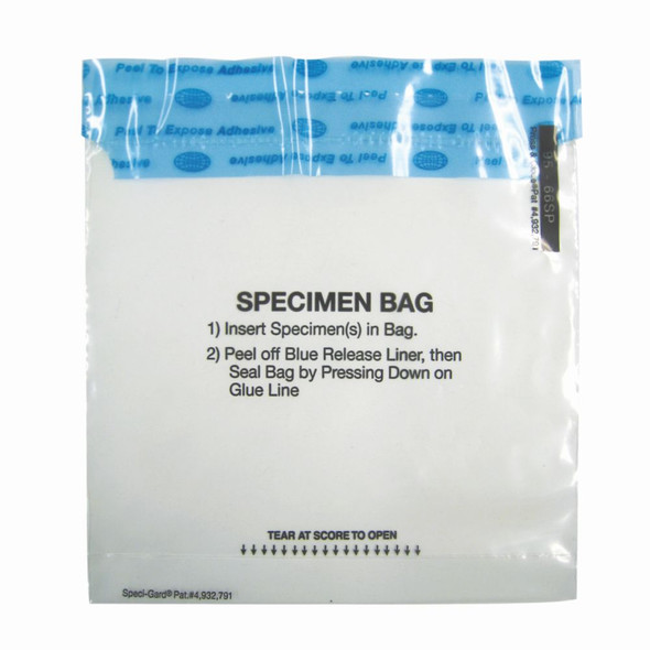Medgen Speci-Gard Utility Adhesive Closure Specimen Bags – TearZone EZ-Open, 6×6 in, DispenserBag Packaging