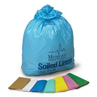 Medgen Laundry and Linen Bags – HDPE Film, Star Seal, Coreless Roll, 38×46 in, 44 gal Capacity