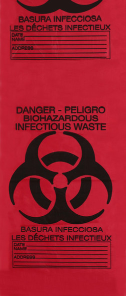 Medgen Biohazardous Waste Bags – Meets Dart Impact Test, HDPE Film, Star Seal, 24×33 in, 12–16 gal, 1000/cs