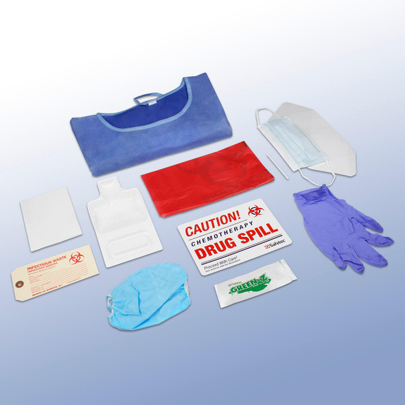 Medgen Hazardous Drug Clean – Up Kit – Includes Gown – Gloves – Face Mask – Shoe Covers – Scoop & Scrapper
