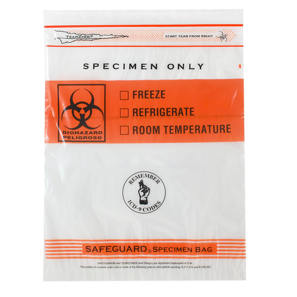 Medgen Lab Standard Zip Closure Bags – Single Zip, 12×15 in, Clear/Black, 5/100 DispenserBag Packaging