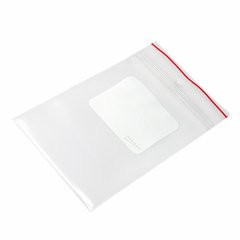 Medgen Minigrip Red Line Zip Closure Bags – 4mil Writable White Block, Hang Hole, 3 X 5 in, Clear