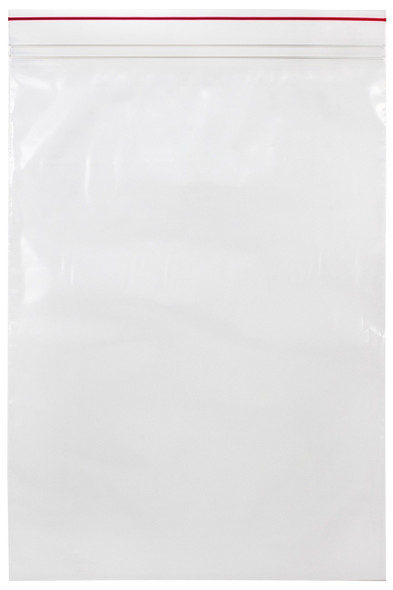 Medgen Minigrip Red Line Zip Closure Bags – 4mil Plain No Print, Double Zipper, 13 x 18 in, 500/case