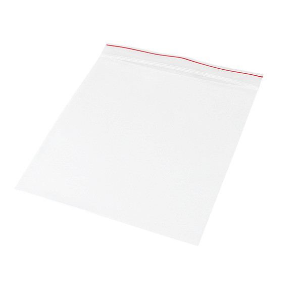 Medgen Minigrip Red Line Zip Closure Bags – 2 Mil Plain, 4 x 4 in, Clear, Rugged Zipper, 10/100, 1000/cs