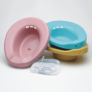 Medgen Sitz Bath – 2000 mL Capacity, Individually Bagged, 16 x 13 x 4.6 x 4.9 in, Dusty Rose