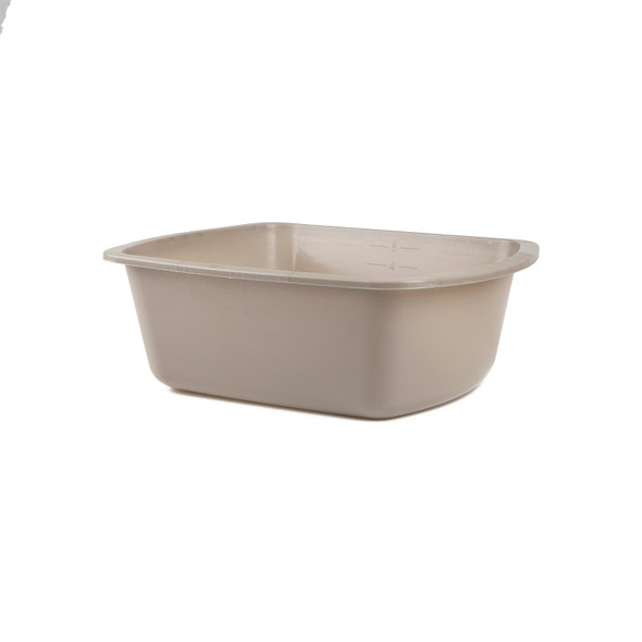 Medgen Rectangular Wash Basin – 6 qt Capacity, 12.6 x 10 x 4.2 in, Gray, 50/Case, Durable Plastic Construction