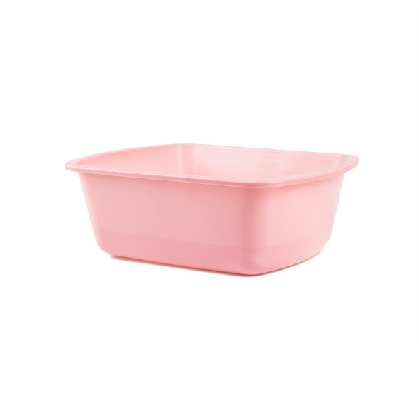 Medgen Wash Rectangular Wash Basin – 6 qt (5.7 L) Capacity, 12.6 x 10 x 4.2 in, Dusty Rose, Case of 50