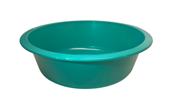 Medgen Wash Round Wash Basin – 6 qt Capacity, 13 x 3.9 in, Turquoise, Durable Plastic, 50/Case