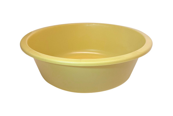 Medgen Wash Round Wash Basin – 5 Qt (4.7 L) Capacity, 12 x 3.9 in, Gold, 50/Case, Durable Plastic Construction