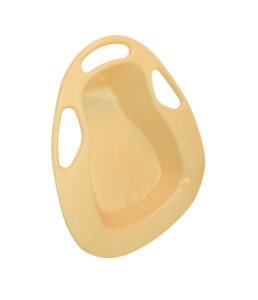 Medgen Bedpans Stackable Commode Bedpan – 2 qt/1.9L Capacity, 300 lb Weight Limit, Gold, 15 x 11.4 x 4.6 x