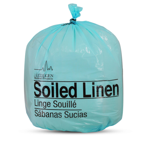 Medgen Laundry and Linen Bags – Star Seal, Coreless Roll, 30.5×41 in, 20–30 gal Capacity, Blue/Black, .85mil