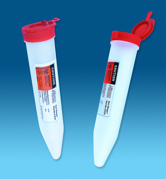 Medgen Compact Sharps Container – Single-Handed Snap Lock Lid, Puncture Resistant, 0.1L Capacity, 48/Case