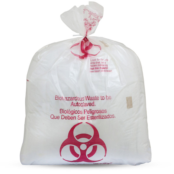 Medgen Autoclavable Biohazard Waste Bags – Polypropylene with Indicator, 44 gal Capacity, 1.75mil Gauge, 38 x